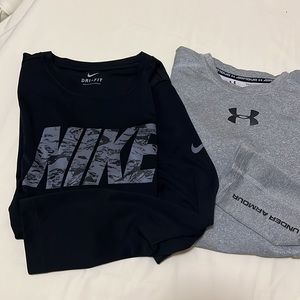 Nike Dri-Fit shirt size Medium and Under Armor fitted Young LRG